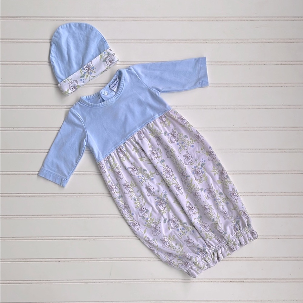 TARA CLASSICS EUC Combed Cotton Bunny Nightgown & Matching Hat